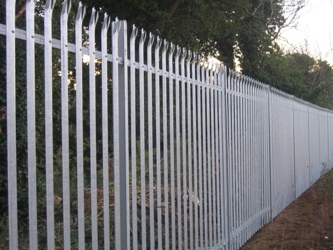 Standard galvanised steel palisade fencing