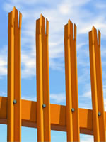 Standard steel palisade powder coated orange